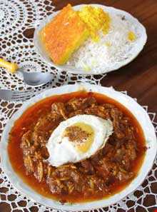 پیچاق قیمه ( قیمه پیچاق - خورش بادام اردبیلی )