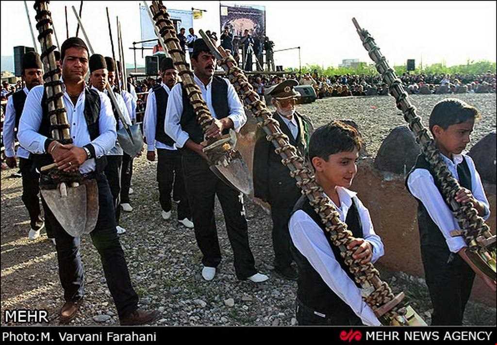 celebrating and shovel spinning ceremony