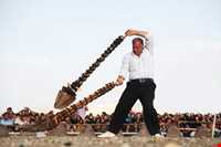 celebrating and shovel spinning ceremony