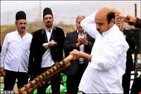 celebrating and shovel spinning ceremony